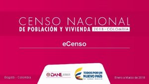 e Censo Bogot Colombia Enero a Marzo de