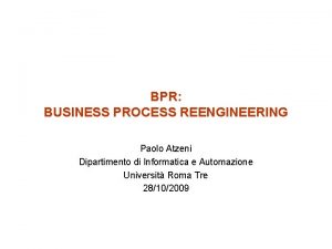 Business process reengineering esempio