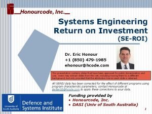 Systems engineering return on investment