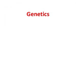 Genetics Genetics Is the study of heredity Biologists