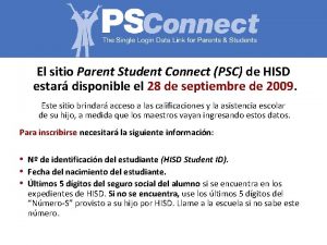 El sitio Parent Student Connect PSC de HISD