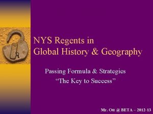 NYS Regents in Global History Geography Passing Formula