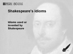 Idioms invented by shakespeare