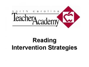 Reading Intervention Strategies Introductions Big Ideas Quick Review