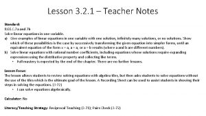 Lesson 3 2 1 Teacher Notes Standard 8