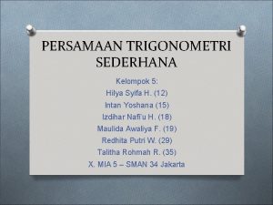 Rumus trigonometri sederhana Rumus trigonometri sederhana