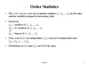 Order statistics definition