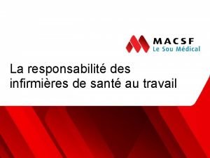 La responsabilit des infirmires de sant au travail