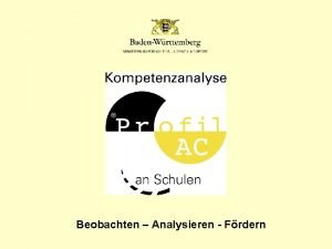 Beobachten Analysieren Frdern Die Kompetenzanalyse Profil AC an