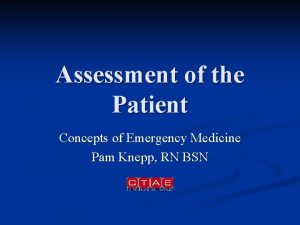Assessment of the Patient Concepts of Emergency Medicine