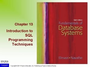 Introduction to sql programming techniques