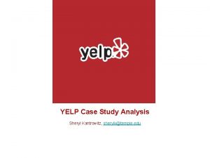 Yelp case study analysis