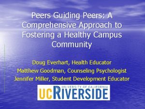 Peers Guiding Peers A Comprehensive Approach to Fostering