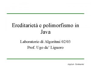 Ereditarietà java