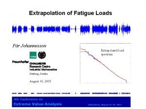 Extrapolation of Fatigue Loads Pr Johannesson Extrapolated load