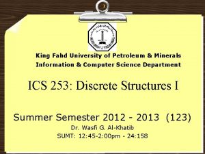1 King Fahd University of Petroleum Minerals Information