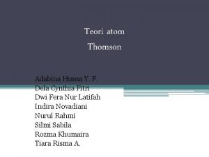 Model atom thomson