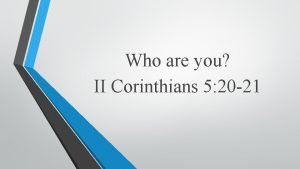 2 corinthians 5:20-21