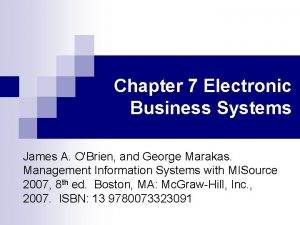 Electronic business systems