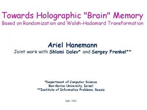 Holographic brain theory