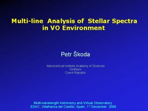 Multiline Analysis of Stellar Spectra in VO Environment