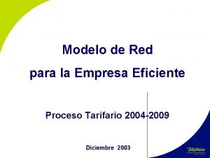 Modelo de Red para la Empresa Eficiente Proceso