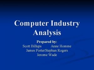 Personal computer industry analysis