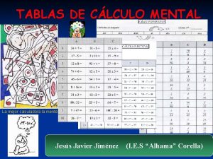 TABLAS DE CLCULO MENTAL La mejor calculadora la