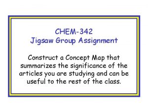 CHEM342 Jigsaw Group Assignment Construct a Concept Map