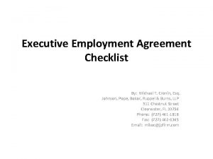Executive employment agreement checklist