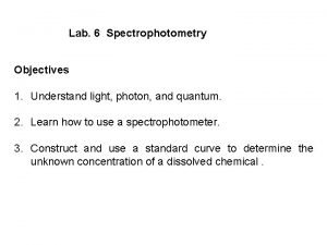 Objective of spectrophotometer