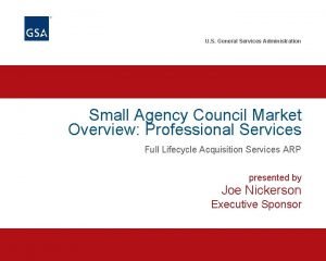 U S General Services Administration Small Agency Council