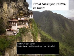 Tiroid Fonksiyon Testleri ve Guatr Prof Dr M