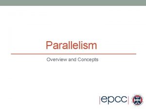 Parallelism Overview and Concepts Outline Decomposition Geometric decomposition Parallelism Overview and Concepts Outline Decomposition Geometric decomposition
