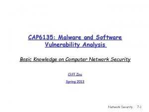 CAP 6135 Malware and Software Vulnerability Analysis Basic