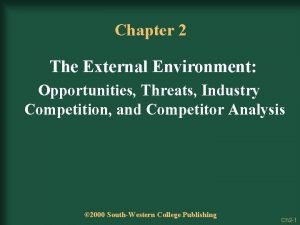 Chapter 2 The External Environment Opportunities Threats Industry
