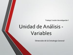 Unidad de analisis