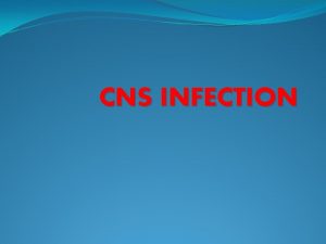 CNS INFECTION CNS infection classified into q Meningitis