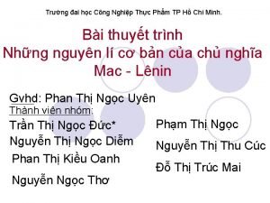 Trng ai hc Cng Nghip Thc Phm TP