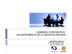 GOBIERNO CORPORATIVO UN INSTRUMENTO DE LA INICIATIVA PRIVADA