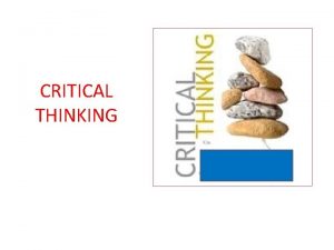 Critical thinking objectives