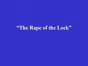 Satire in the rape of the lock
