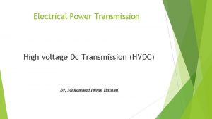 Hvdc transmission system
