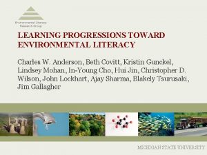 Environmental Literacy Research Group LEARNING PROGRESSIONS TOWARD ENVIRONMENTAL