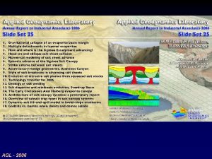 AGL 2006 Applied Geodynamics Laboratory Industrial Associates for