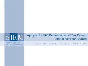 Applying for IRS Determination of Tax Exempt Status