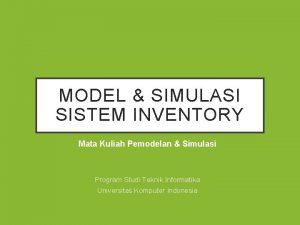Contoh simulasi sistem inventory