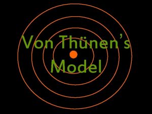 Von Thnens Model Von Thnen 1783 1850 German
