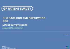 NHS BASILDON AND BRENTWOOD CCG Latest survey results