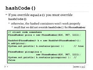 hash Code if you override equals you must